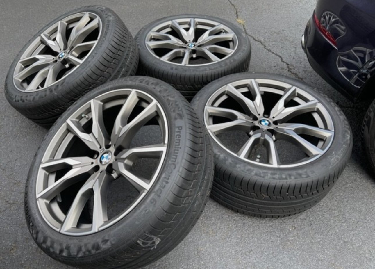 Authentic BMW Style 755 M Wheels + Continental Tires + TPMS + Caps X6 X5 X7 G07